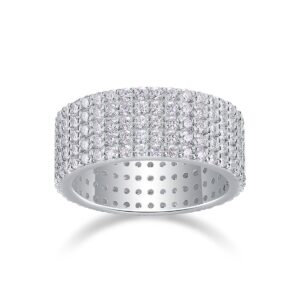 Women Mossinate Diamond Jewelry 925 Sterling Silver Ring 1ct Carat Diamond Moissanite Ring