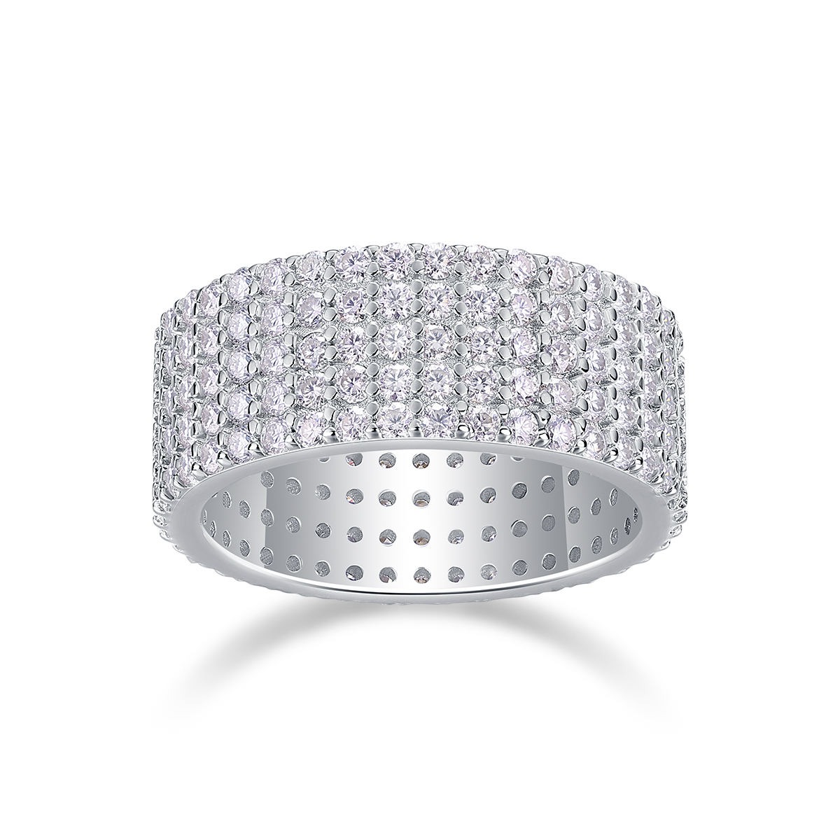 Women Mossinate Diamond Jewelry 925 Sterling Silver Ring 1ct Carat Diamond Moissanite Ring