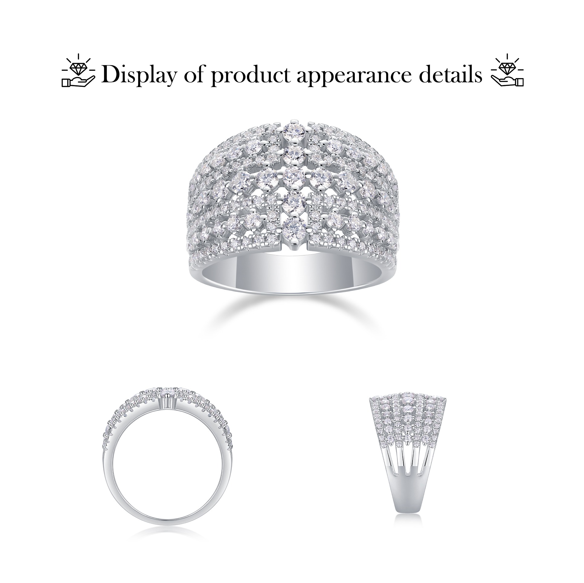 Custom High Quality Eternity Promise Moissanite Diamond Rings 925 Sterling Silver Wedding Engagement Ring for Women - Image 3