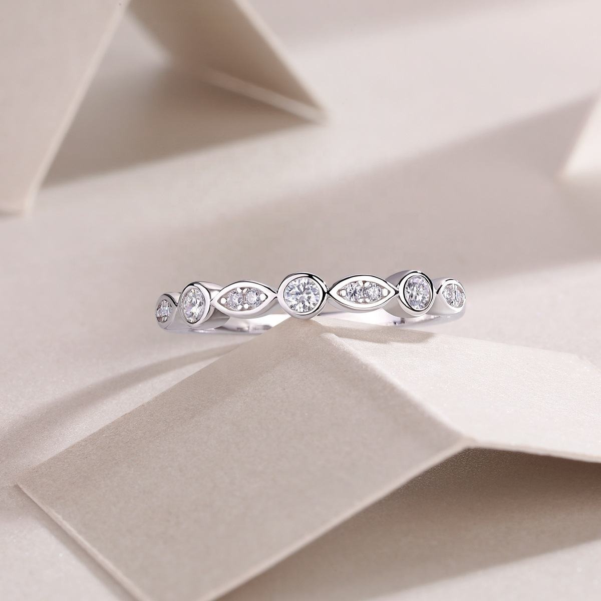 S925 Silver Ring Moissanite Closed Ring Jewelry Custom D Color High Sense Ring For Women - Image 4