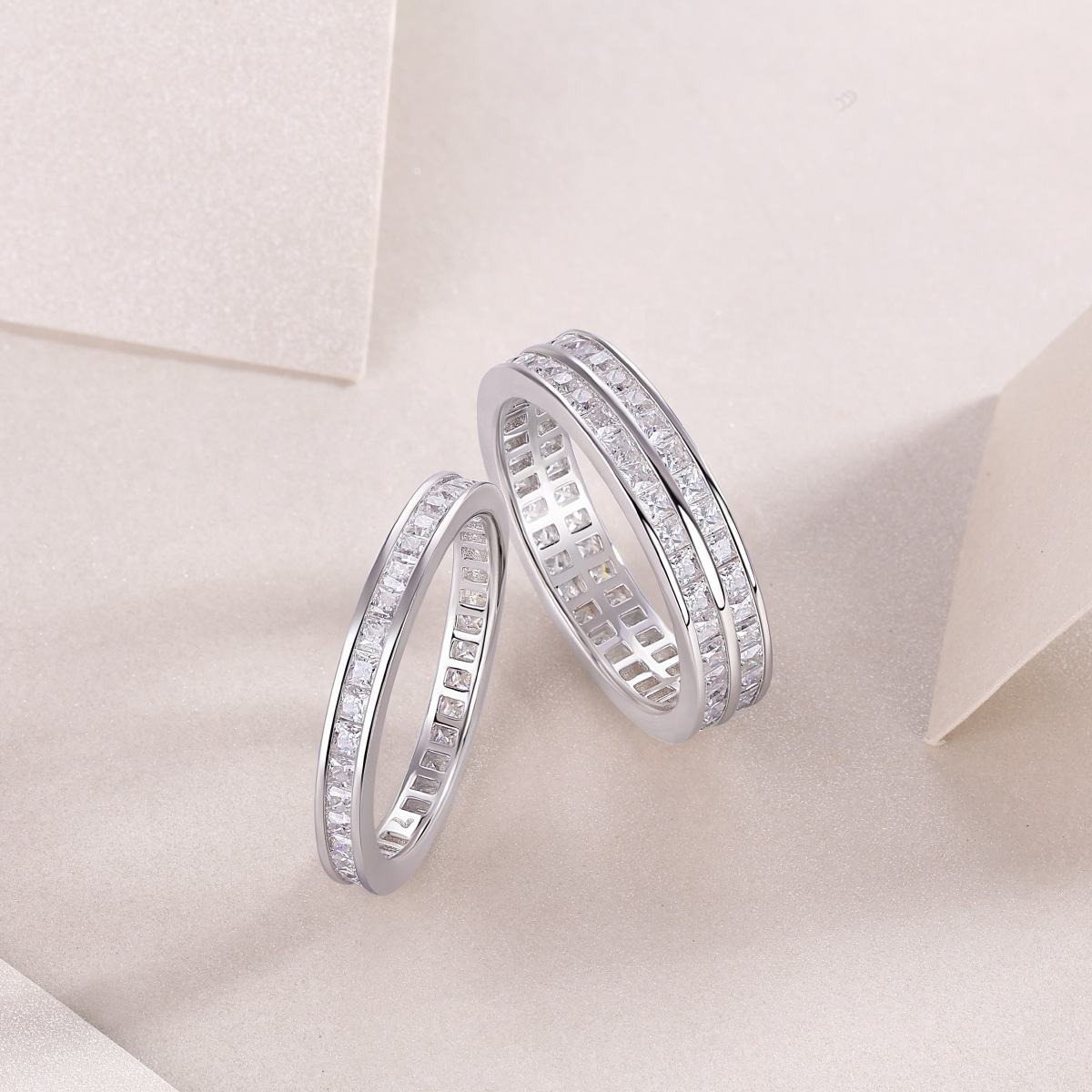 S925 Silver Wanton Growth Ring Mossan Stone Set Ring For Men And Women Wedding Ring - Image 5