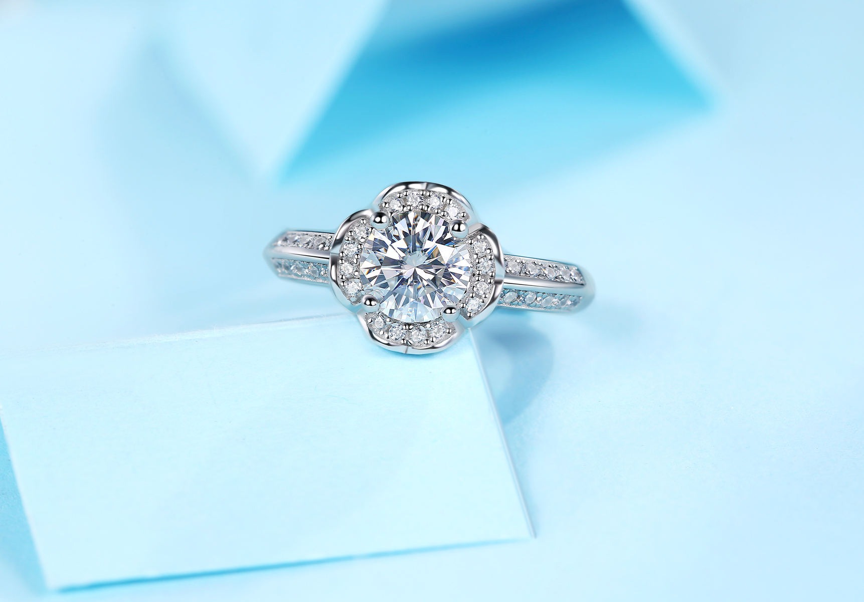 S925 Sterling Silver Moissanite Engagement Diamond Ring 2ct Moissanite Wedding Ring With GRA Certificate - Image 4