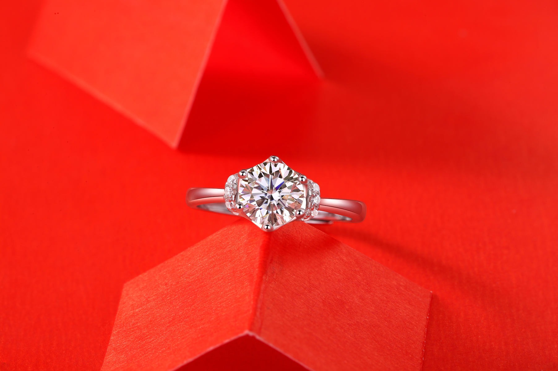 S925 sterling silver ring 1ct moissanite engagement wedding ring for women - Image 4