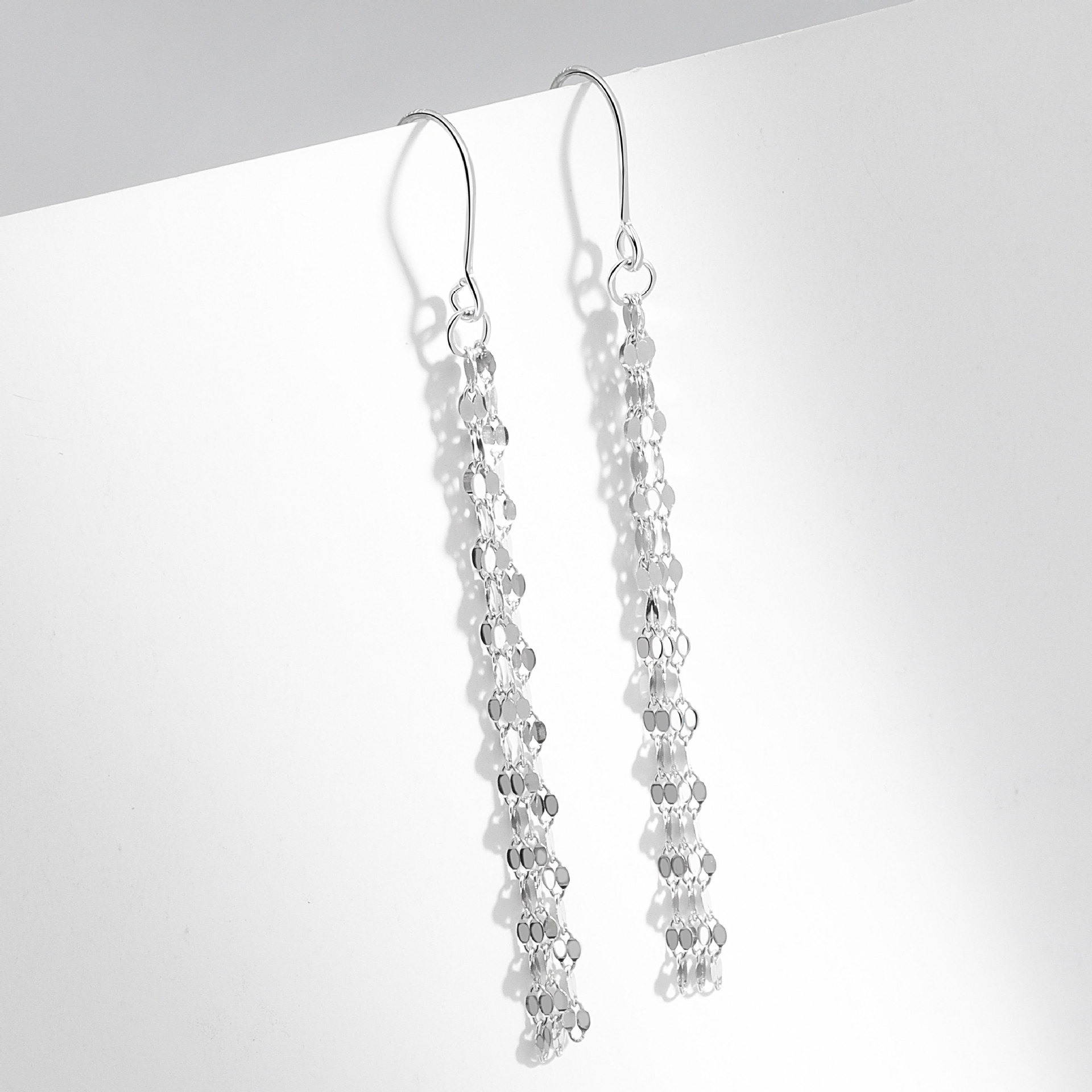 S925 sterling silver stud earrings tassel earrings - Image 2