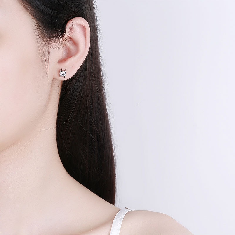 S925 sterling silver stud earrings GRA moissanite earrings - Image 5