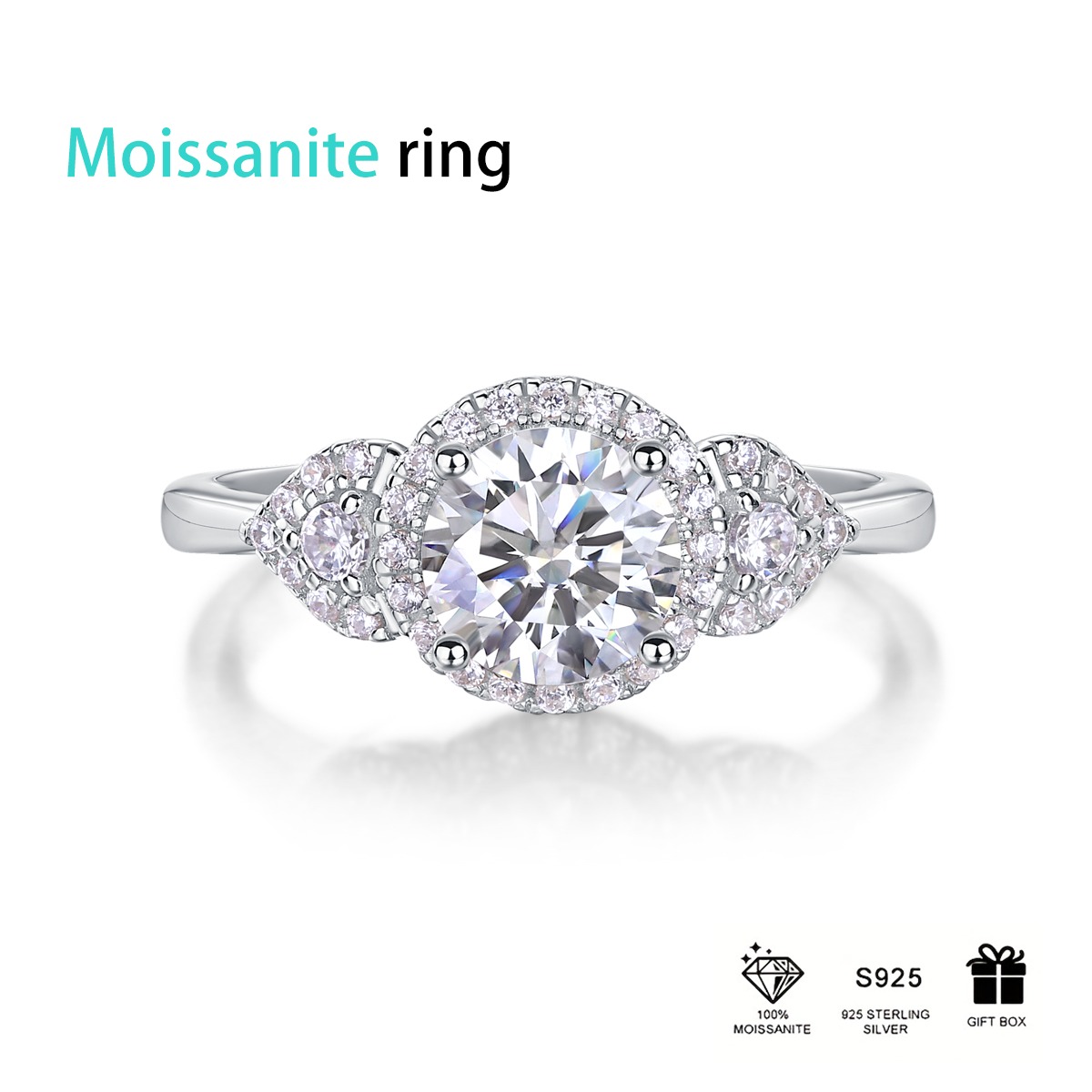 Wholesale Fine Jewelry 925 Sterling Silver GRA Certificate Lab Grown Diamond Custom Luxury Wedding Moissanite Ring For Women - Image 3