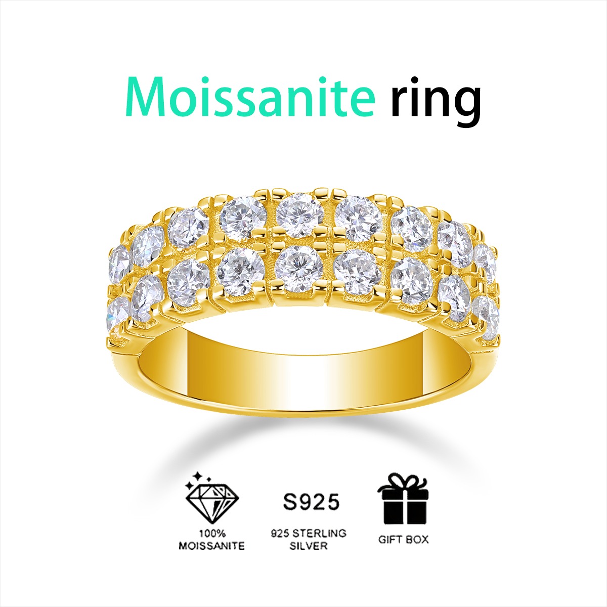 Fine Jewelry Wholesale Minimalist Style VVS Moissanite Ring White Gold Plated 925 Silver Diamond Ring For Women - Image 4