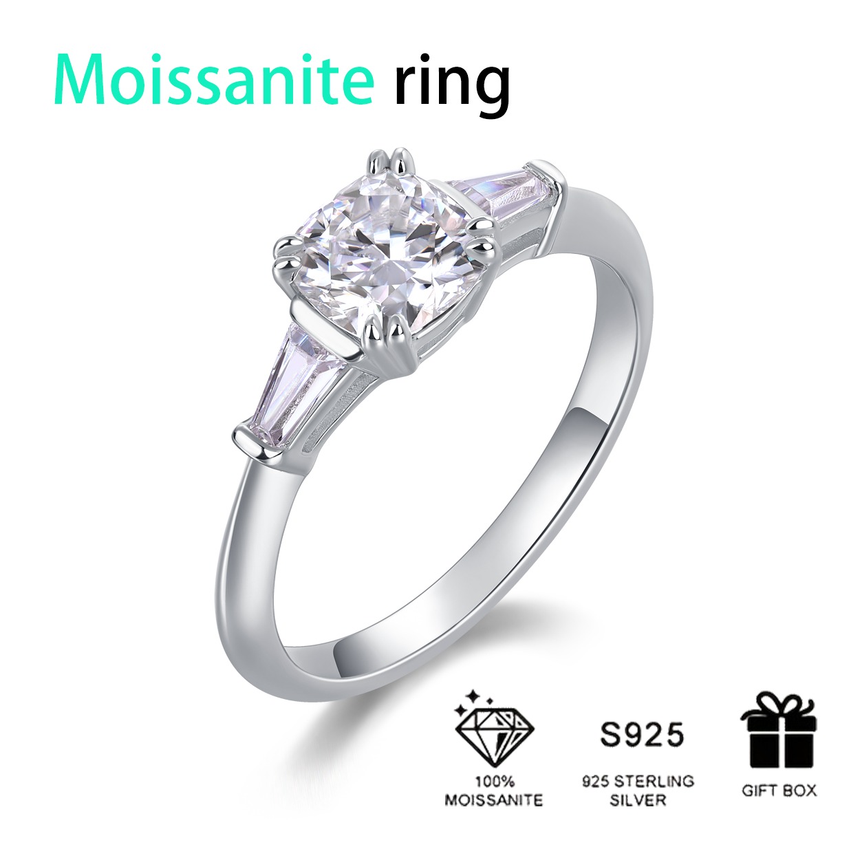 Moissanite Ring 925 Sterling Silver Custom Jewelry VVS Lab diamond moissanite engagement ring Heart Ring - Image 5