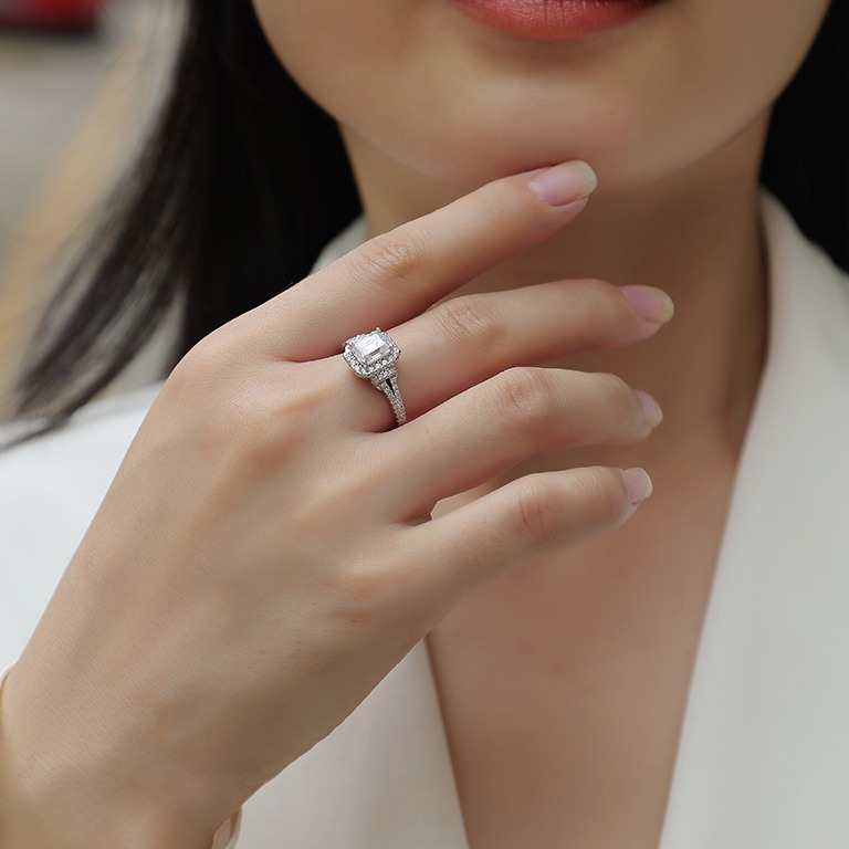 Wholesale 925 Sterling Silver Rings Customized1ct Diamond Moissanite Rings Luxury Jewelry - Image 5