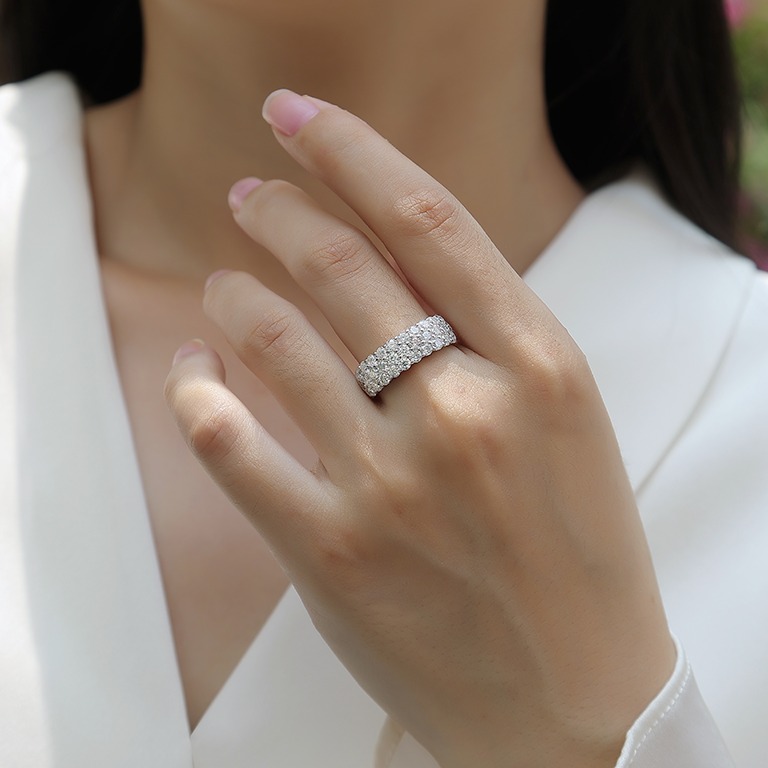 S925 sterling silver ring moissanite custom engagement wedding ring for women - Image 5