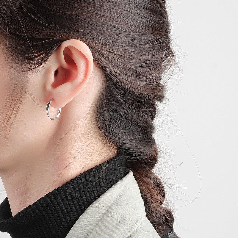 S925 Sterling Silver Stud Earrings Round Earrings - Image 5