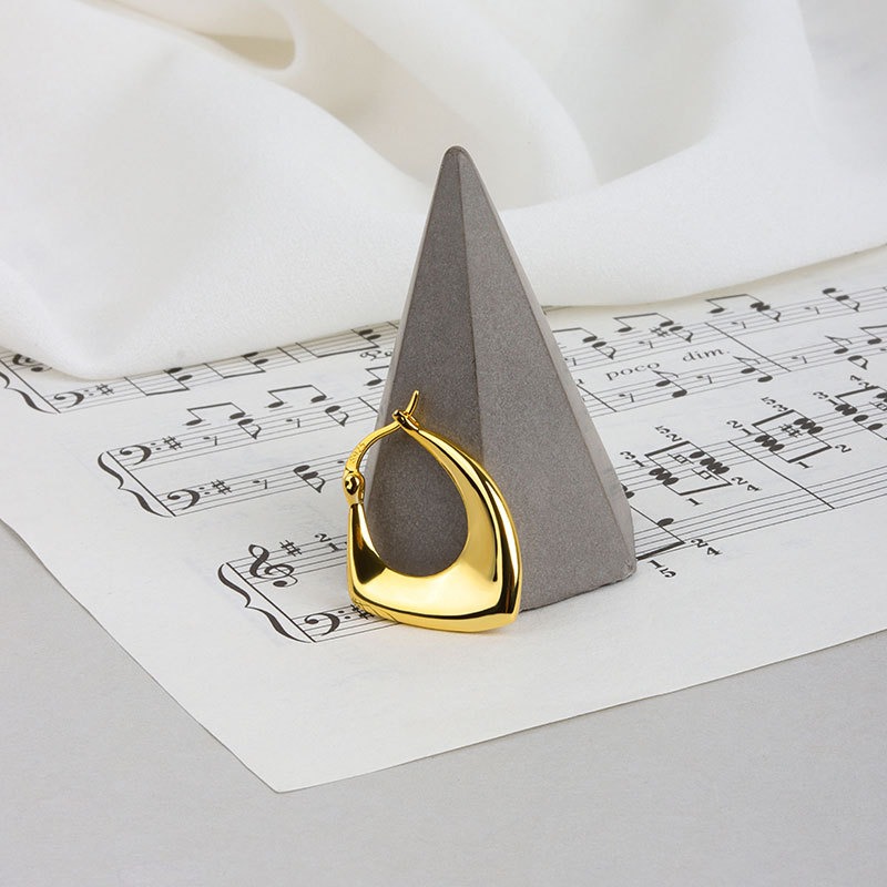 S925 sterling silver stud earrings irregular diamond shaped earrings - Image 5