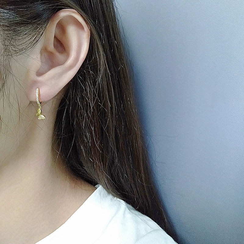 S925 sterling silver stud earrings butterfly earrings - Image 5