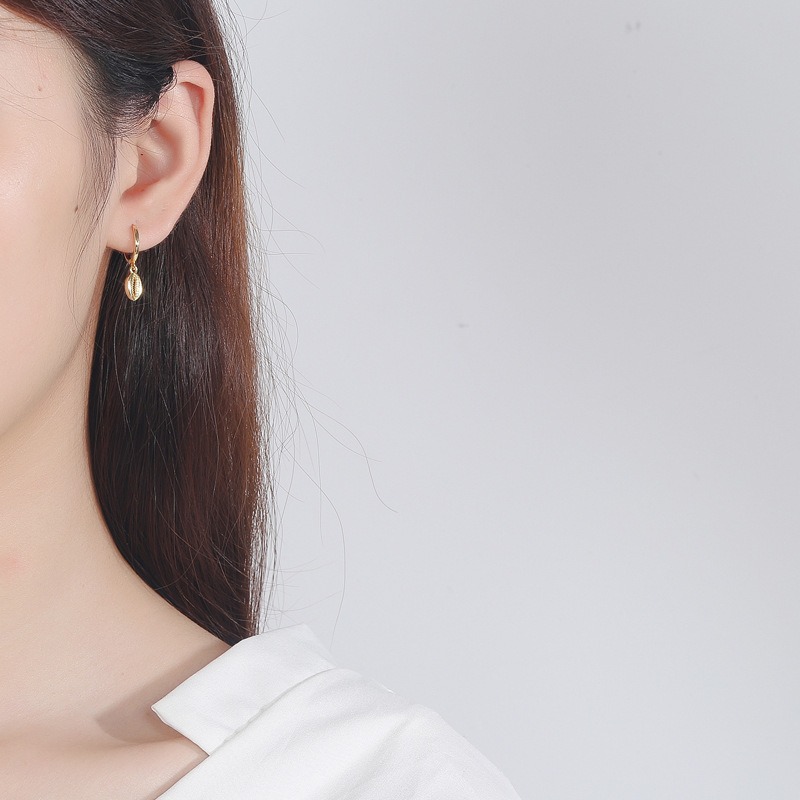 S925 sterling silver stud earrings shell earrings - Image 4