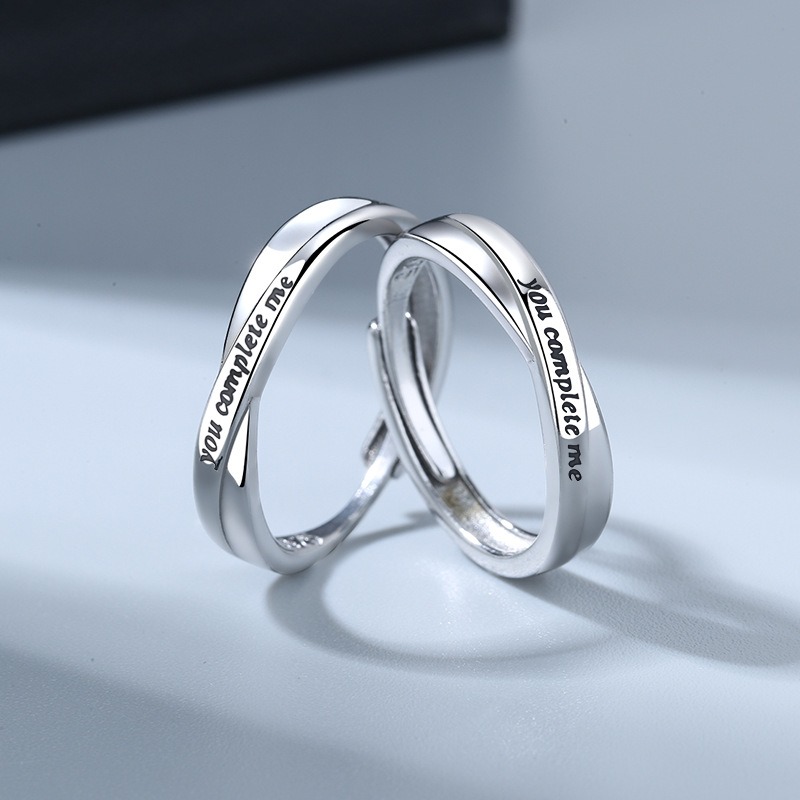 S925 sterling silver ring opening adjustable couple ring - Image 4