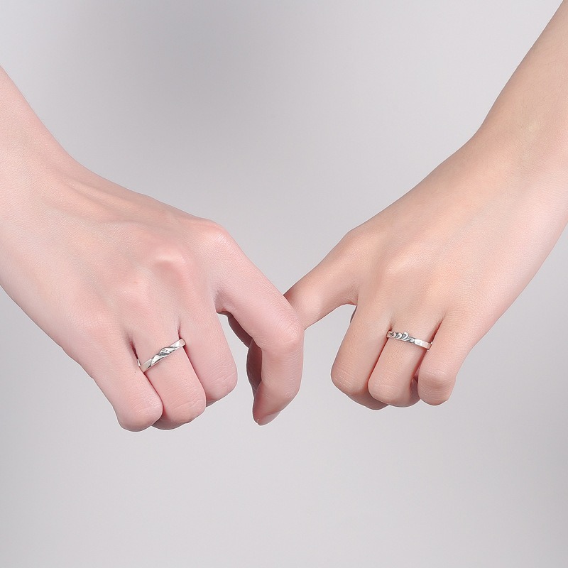 S925 sterling silver ring opening adjustable vintage plain ring couple ring - Image 7