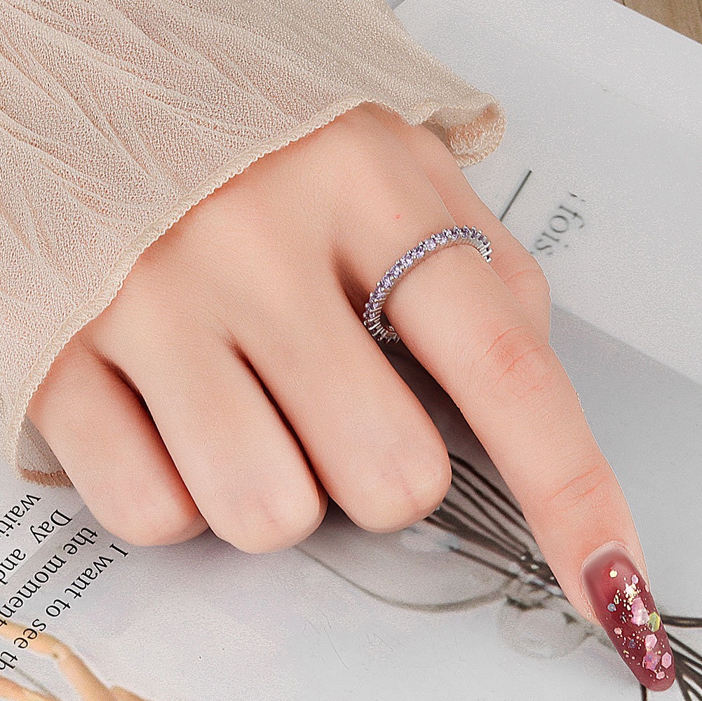 S925 Sterling Silver Ring Row Diamond Ring for Women - Image 4