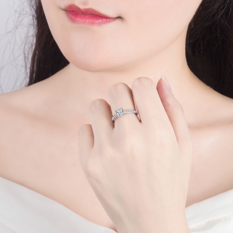 S925 sterling silver ring opening adjustable zircon women's ring - Image 4