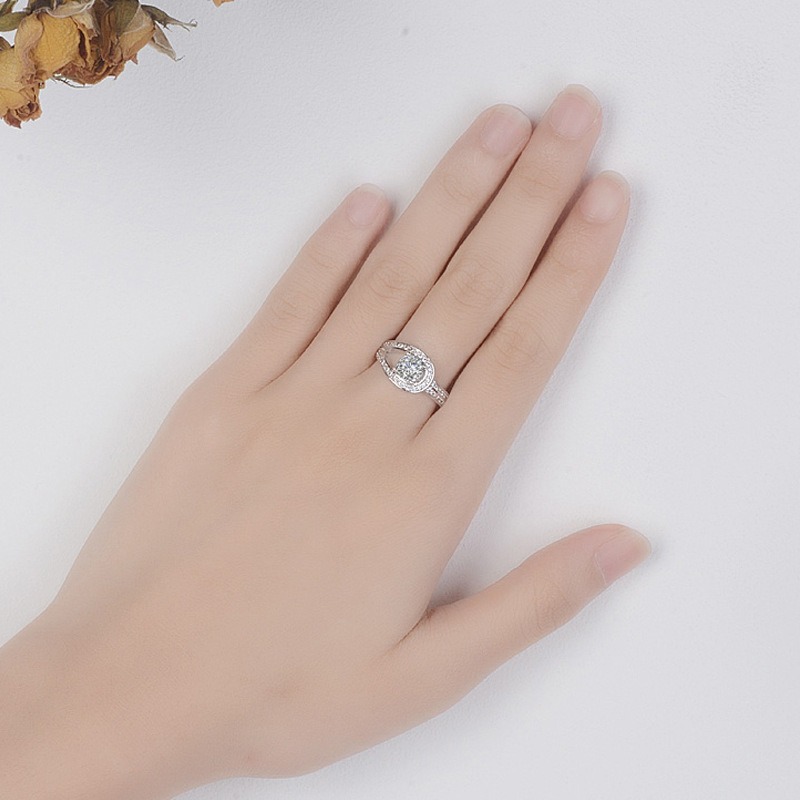 S925 sterling silver ring opening adjustable zircon women's ring - Image 4