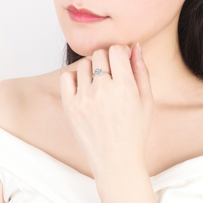 S925 sterling silver ring opening adjustable zircon women's ring - Image 4