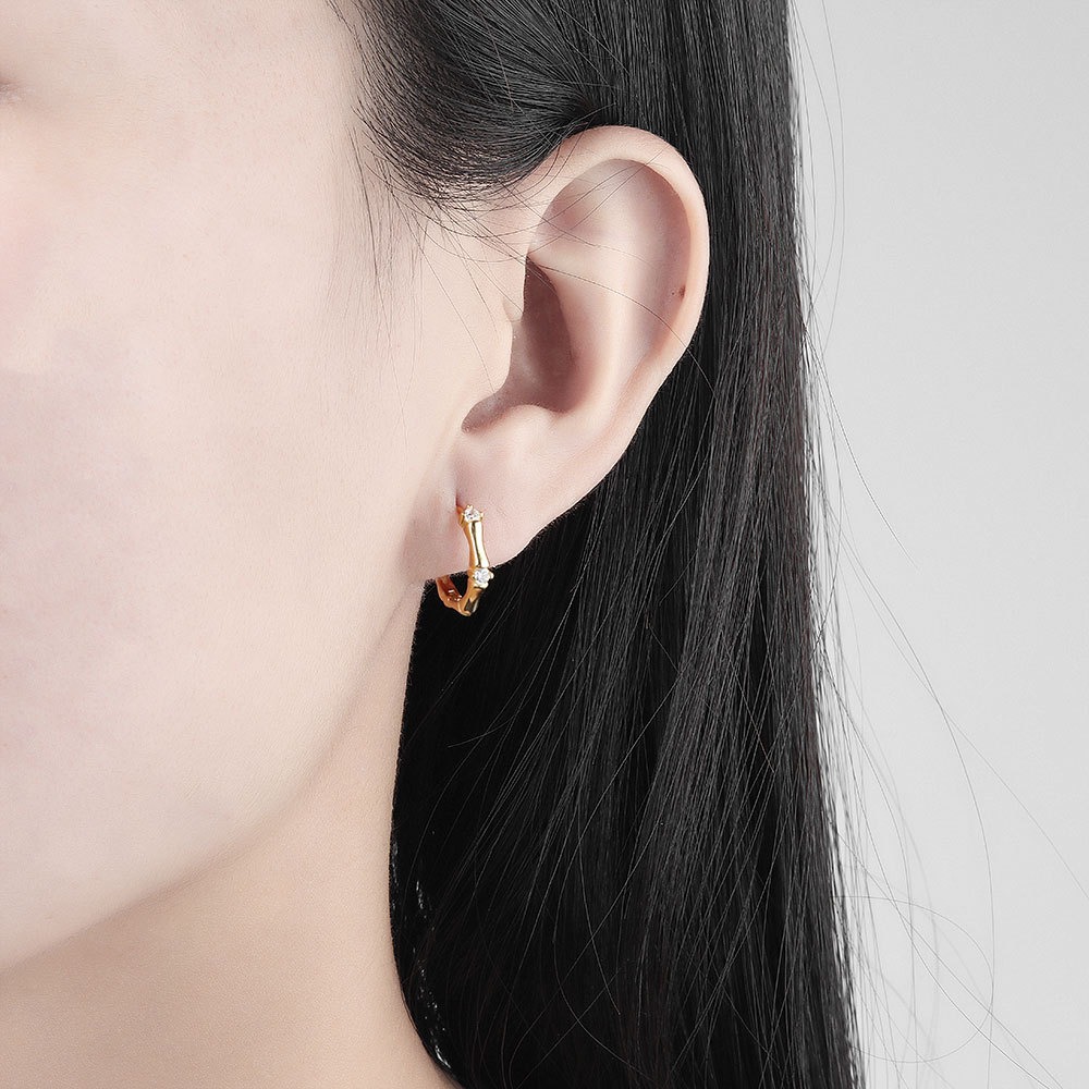 S925 sterling silver stud earrings slub earrings - Image 5