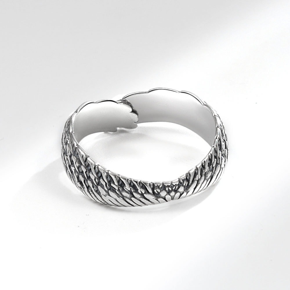 S925 sterling silver ring opening adjustable angel wings women's ring - Image 4