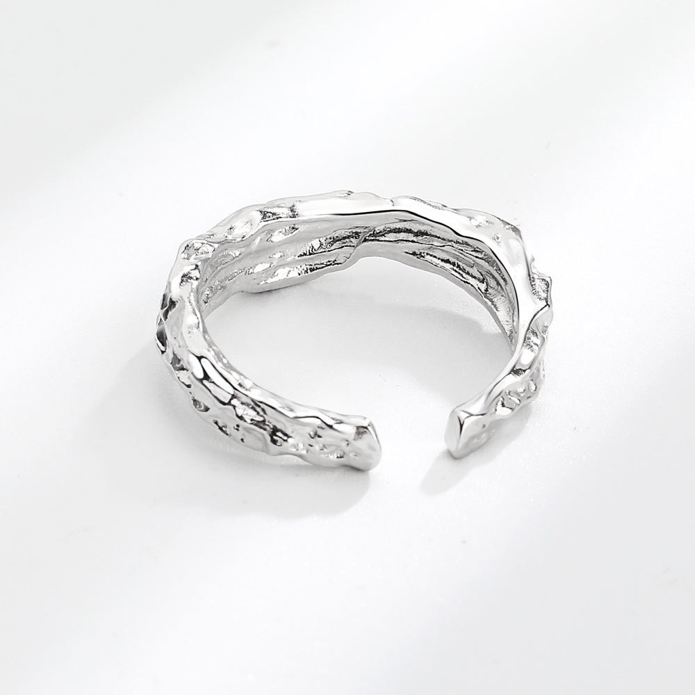 S925 sterling silver ring opening adjustable dripping oil ring for women - Image 3