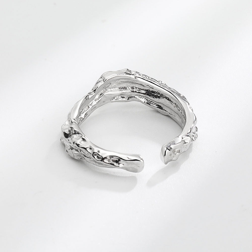S925 sterling silver ring opening adjustable dripping oil ring for women - Image 3