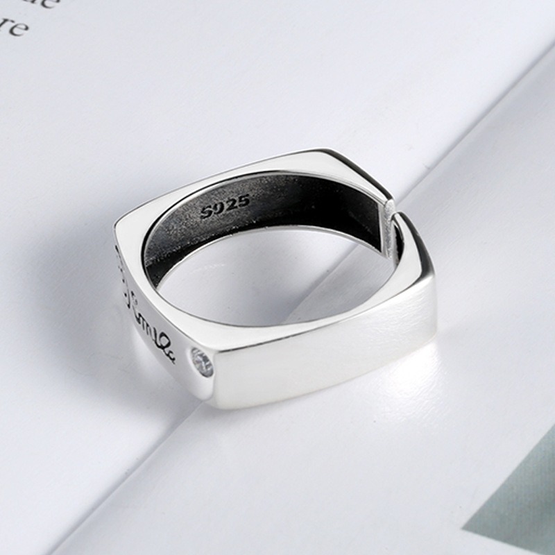 S925 sterling silver ring opening adjustable women's ring - Image 3