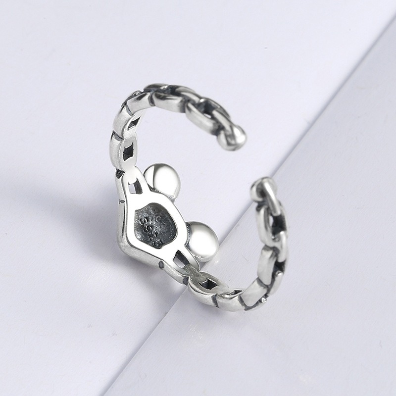 S925 sterling silver ring opening adjustable Mickey Mouse ring for women - Image 3