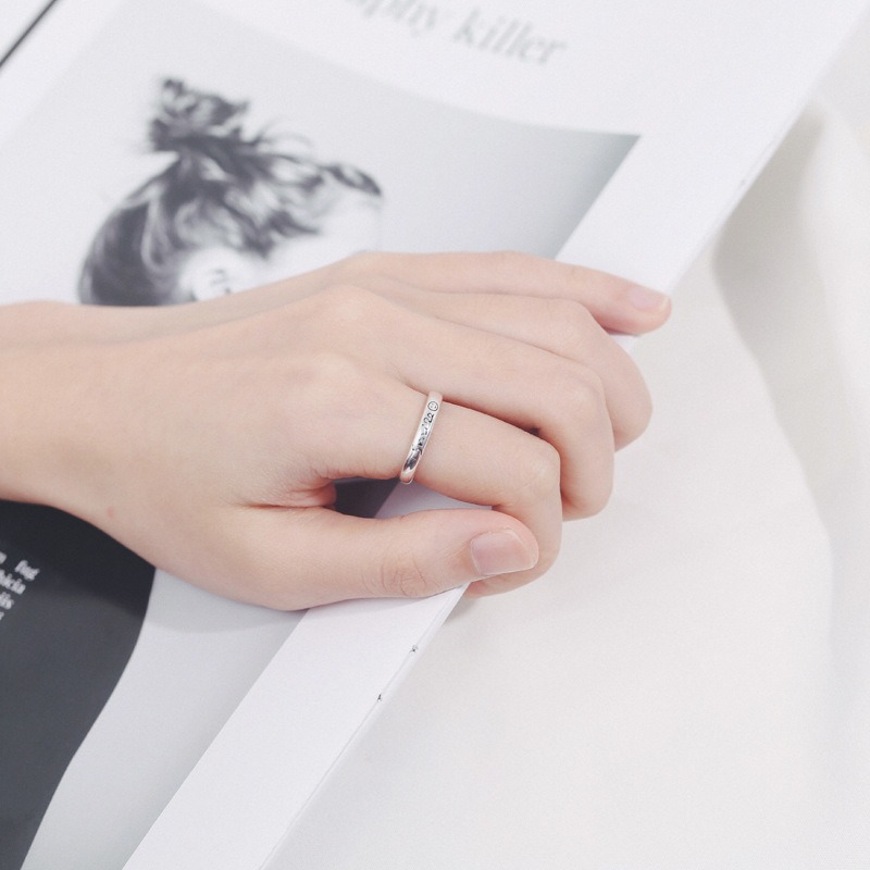 S925 sterling silver ring opening adjustable women's ring - Image 5