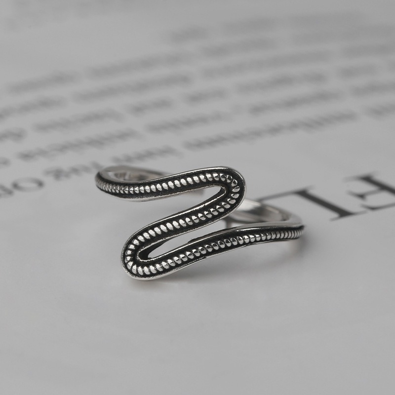 S925 Sterling Silver Ring Opening Adjustable Snake Lady Ring - Image 3
