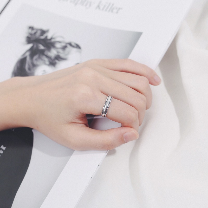 S925 sterling silver ring opening adjustable twist ring for women - Image 5