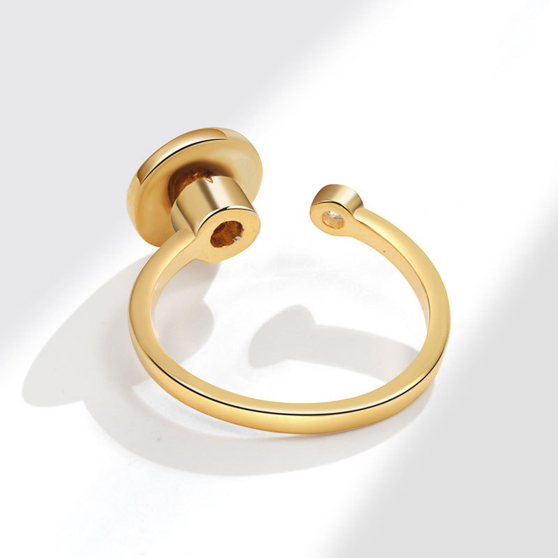 S925 sterling silver ring opening adjustable rotating smiley face women's ring - Image 4