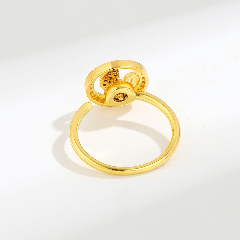 S925 sterling silver ring opening adjustable rotating women's ring - Image 4