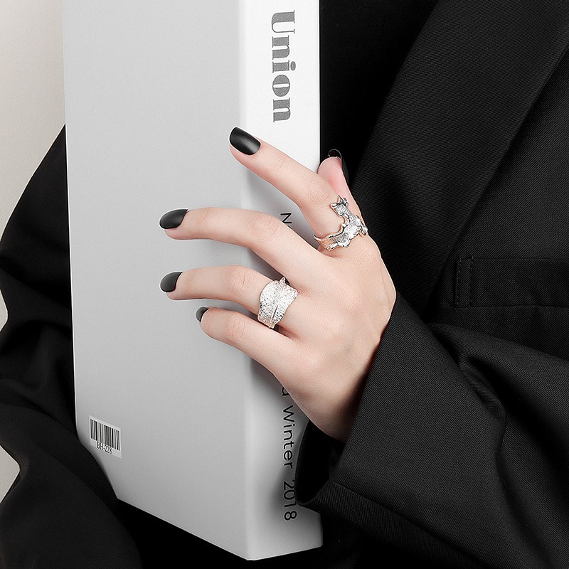 S925 sterling silver ring opening adjustable women's ring - Image 4