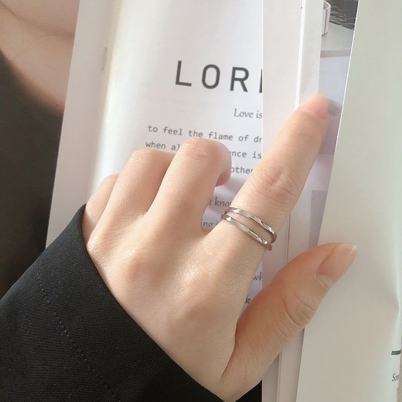 S925 sterling silver ring opening adjustable women's ring - Image 4