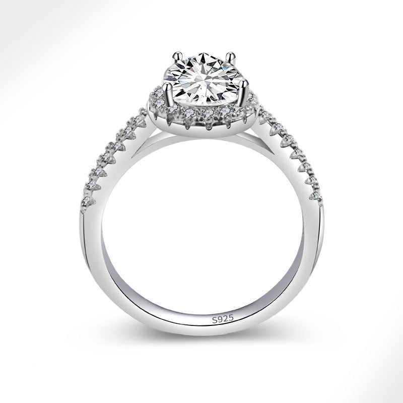 S925 Sterling Silver Ring Oval Zircon Ring for Women - Image 3