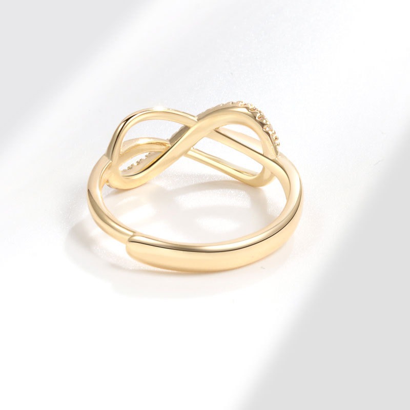 S925 sterling silver ring opening adjustable figure 8 women's ring - Image 4
