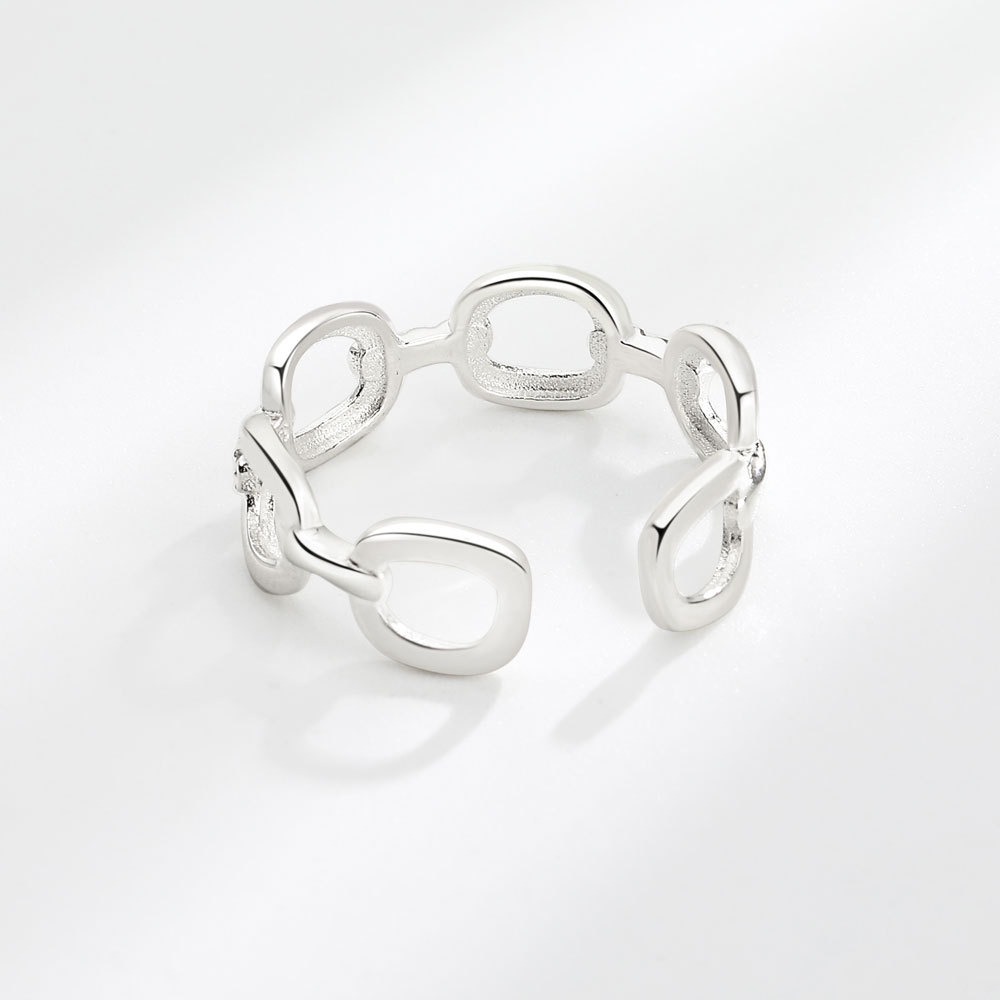 S925 sterling silver ring opening adjustable women's ring - Image 3