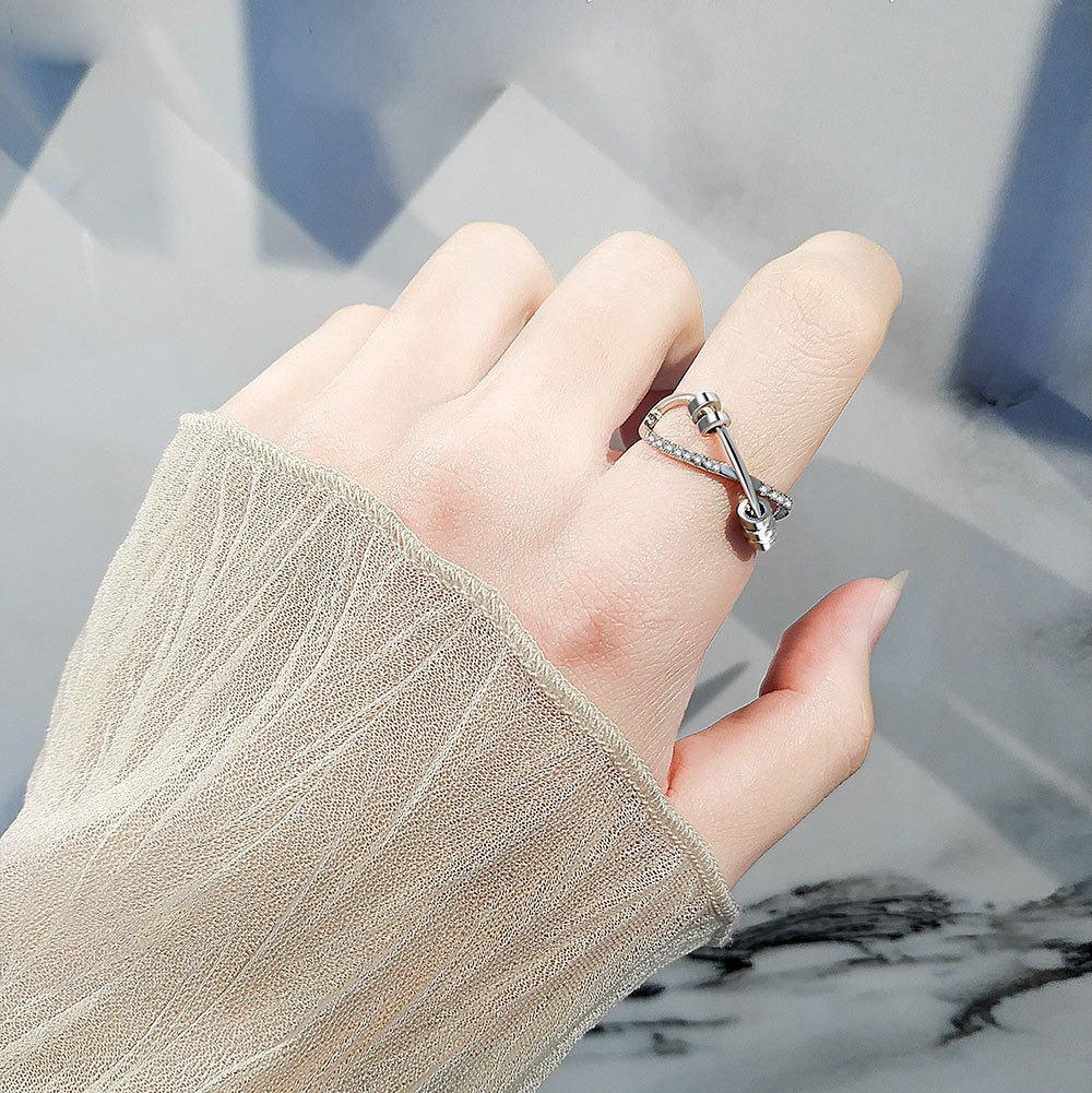 S925 sterling silver ring opening adjustable women's ring - Image 5