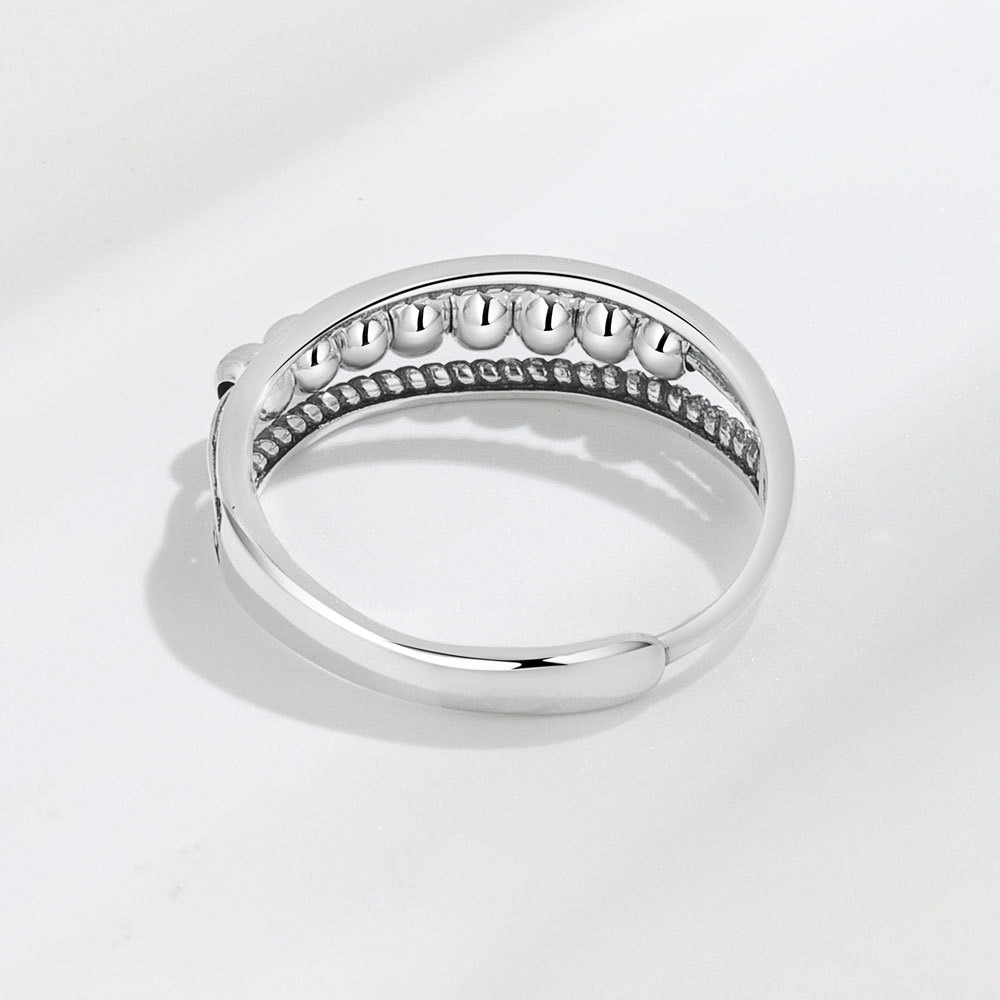 S925 sterling silver ring opening adjustable women's ring - Image 3