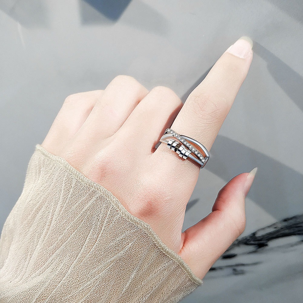 S925 sterling silver ring opening adjustable women's ring - Image 5