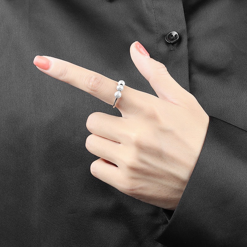 S925 sterling silver ring opening adjustable women's ring - Image 4