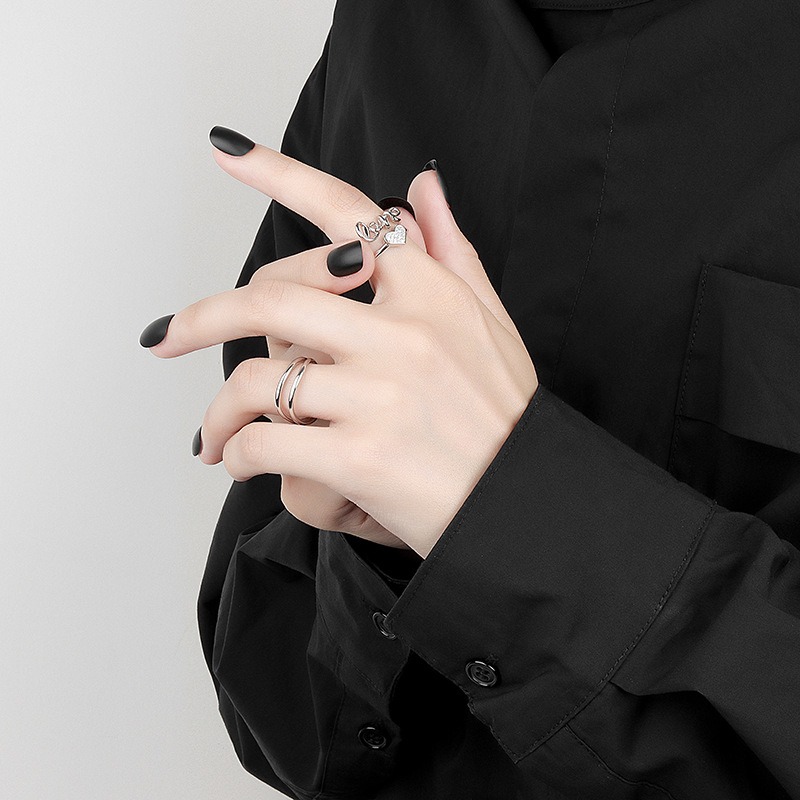 S925 sterling silver ring opening adjustable women's ring - Image 4