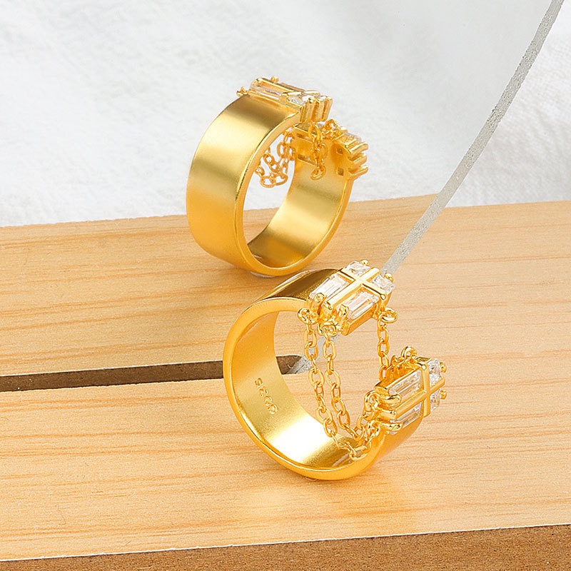 S925 sterling silver ring opening adjustable women's ring - Image 3