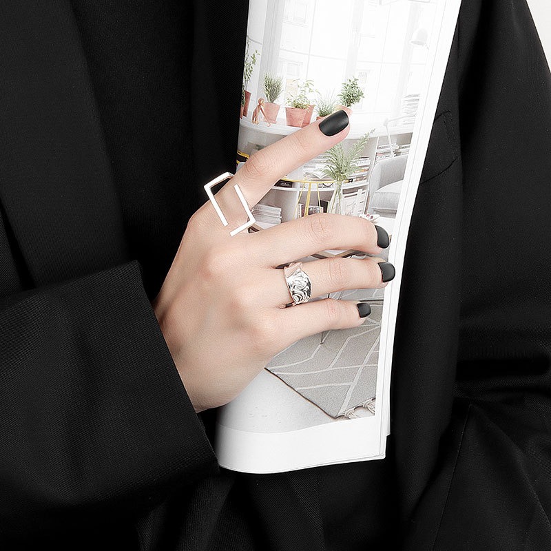 S925 sterling silver ring opening adjustable women's ring - Image 4