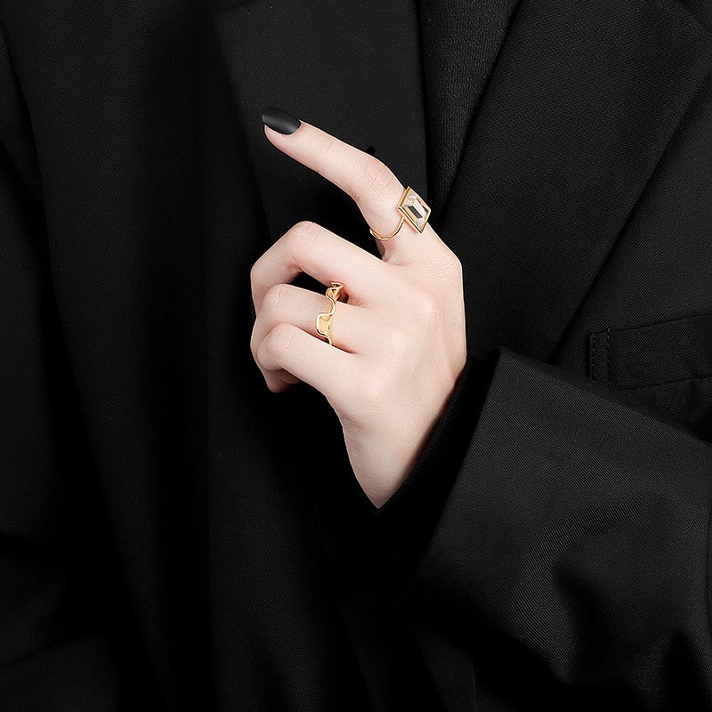 S925 sterling silver ring opening adjustable women's ring - Image 4