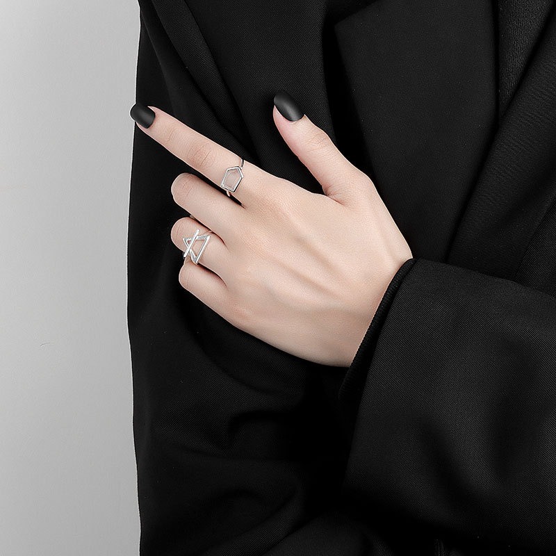 S925 sterling silver ring opening adjustable women's ring - Image 4