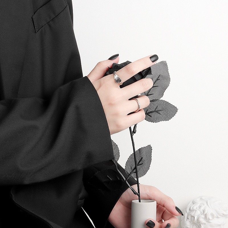 S925 sterling silver ring opening adjustable women's ring - Image 4